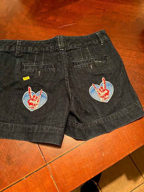 Dark Shorts - Blue Heart, Red Rock Symbol